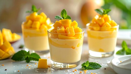 Mango Coconut Pudding