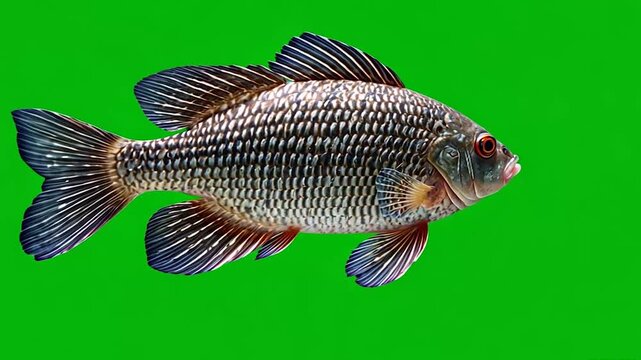 fish on green screen