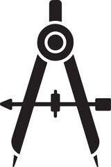 Geometric Compass Silhouette: Architectural Draft Tool for Accurate Circle Creation