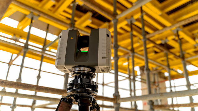Geodetic Instrument Laser Scanner At Construction Site