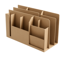Eco-friendly cardboard dividers for organized home office storage.