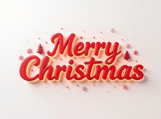 Festive red script lettering with holiday accents christmas greeting