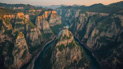Enshi Canyon Aerial View – Majestic Landscape of Hubei Province
