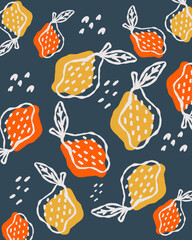 Fruits retro pattern background layout cover paper textile design print art editable