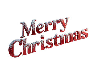 Red Christmas Text Snowflakes isolated on a transparent background holiday greeting
