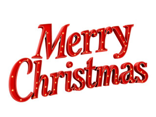 Red Marquee Letters Merry Christmas isolated on a transparent background holiday