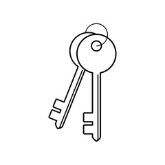 Key icon isolate on transparent background.