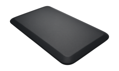 Durable anti-fatigue mat with a textured surface for long hours in a home office.