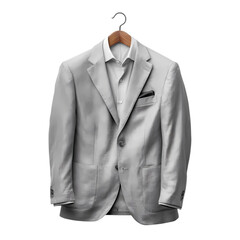 Gray suit mockup isolated on transparent background