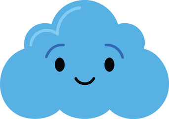 Stylized cloud emoji on a clean white background