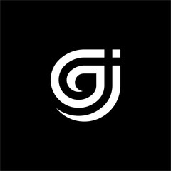 Obraz premium A modern, professional GJ/JG monogram formed by continuous, concentric lines. It symbolizes perpetual journey, global integration, and a futuristic commitment to sustained excellence and quality.