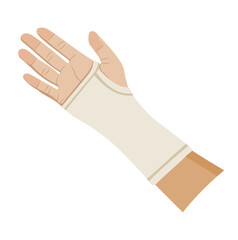 Orthopedic Wrist Support Hand Illustration Isolated on White Background