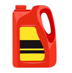 Red Motor Oil Container Illustration Isolated on White Background