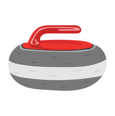 Curling Stone Illustration Isolated on White Background