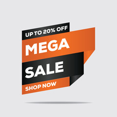 Sale Tags Collection – Special Offer, Big Sale, Discount, 20% | Orange & Black Vector Stickers, Badges, Coupons