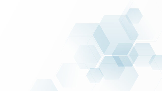 Abstract technology digital hi tech concept with blue hexagonal on a white background