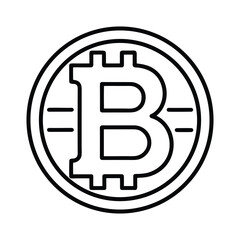 Minimalist bitcoin b symbol outline icon