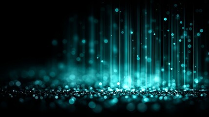abstract minimal grid wall made of glowing data lines, blocking dark digital flow, clean tech style, cybersecurity concept