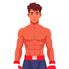 Fototapeta premium Flat design illustration of a male boxer in fighting stance