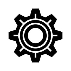 Settings Gear Icon — Metallic Detail Vector on White Background.