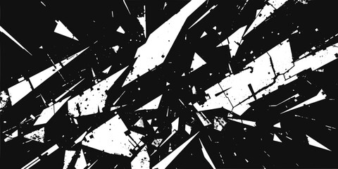 Dynamic black and white abstract background with sharp geometric shapes and high contrast