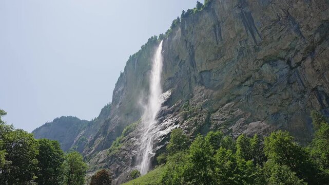 Staubbach Falls in Lauterbrunnen Valley, Switzerland &ndash; 30 July 2025