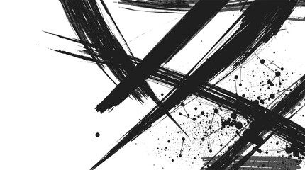 Black ink strokes creating an abstract design