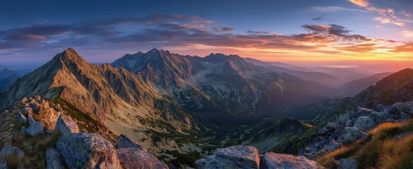 Obraz premium Mountain vista at sunrise (3)