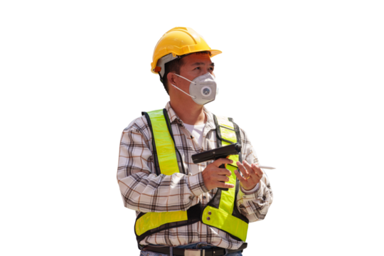 Industrial plant maintenance engineering on transparent background,PNG. (Photo)