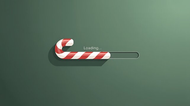 Candy cane loading bar for Christmas progress waiting