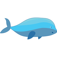 Blue Pixel Art Whale With Transprent Background For Childrens Education And Aquatic Themes