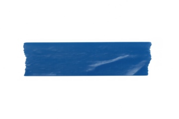 Blue adhesive tape strip creating a space for text, an essential graphic design element with a torn effect