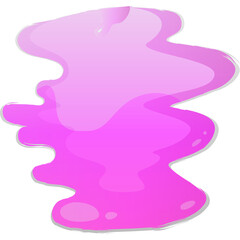 Pink Liquid Splatter with Smooth Edges and Translucent Layers on a White Background
