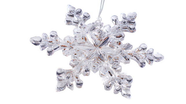 Crystal Snowflake Ornament, isolated on transparent background