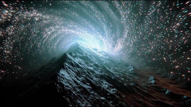 Cosmic mountain range fantasy