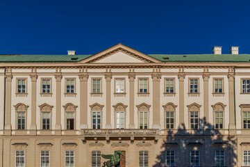 The facade of the Mirabell Palace in the city center of Salzburg, Austria