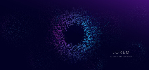 Technology particles blue and pink on dark background.