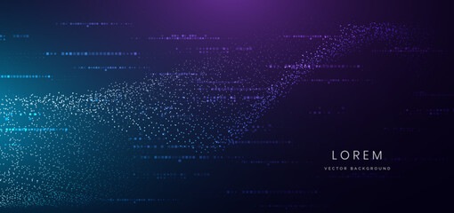 Futuristic dotted lines glowing speed movement background.