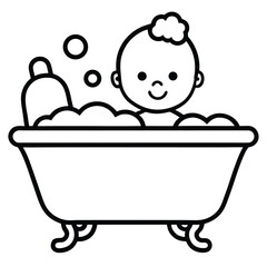 Naklejka premium baby-bath-time-icons-isolated-on-white-background-.eps