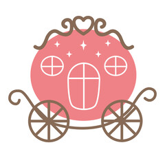 Pink Princess Carriage, Fairytale Pumpkin Carriage Clipart
