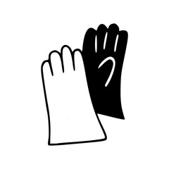 pair of protective gloves vector icon