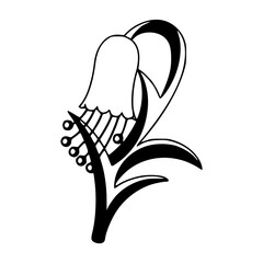 art deco inspired bellflower vector