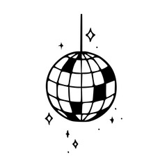 retro party mirror ball with sparkles