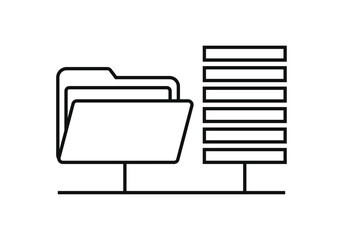 Icono negro de organización de archivos en carpetas