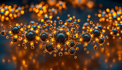 Macro closeup of fresh blue water drops on glass, a clean abstract texture