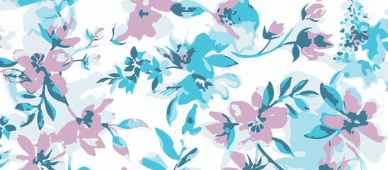 Abstract Floral, Scarf, Dupatta, Shawls Pattern with artistic brush strokes in gold, black, and gray tones, perfect for fabric, wallpaper, and decor.	