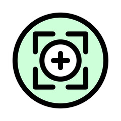 Fototapeta premium This clean and modern icon represents zoom functionality with an add function- ideal for photo editing software or photography websites. It is perfect for applications related to image manipulation.