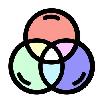 Vibrant icon representing the CMYK color model- perfect for photography-related projects and branding. Illustrates color mixing and printing processes.