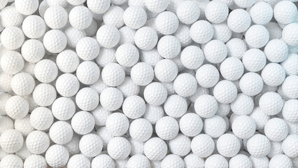 Clean white golf balls pattern. Sport equipment background with repeating dimples. Minimalistic 8K texture for design, print, or wallpaper use.