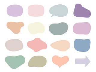 Editable Organic Abstract Shapes Vector Set – Minimal Pastel Fluid Blobs and Conversation Bubbles for UI Design